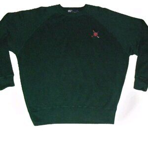 Ralph Lauren Polo Golf Clubs $98 Mens sz. Large Hunter Green Cotton Sweater New